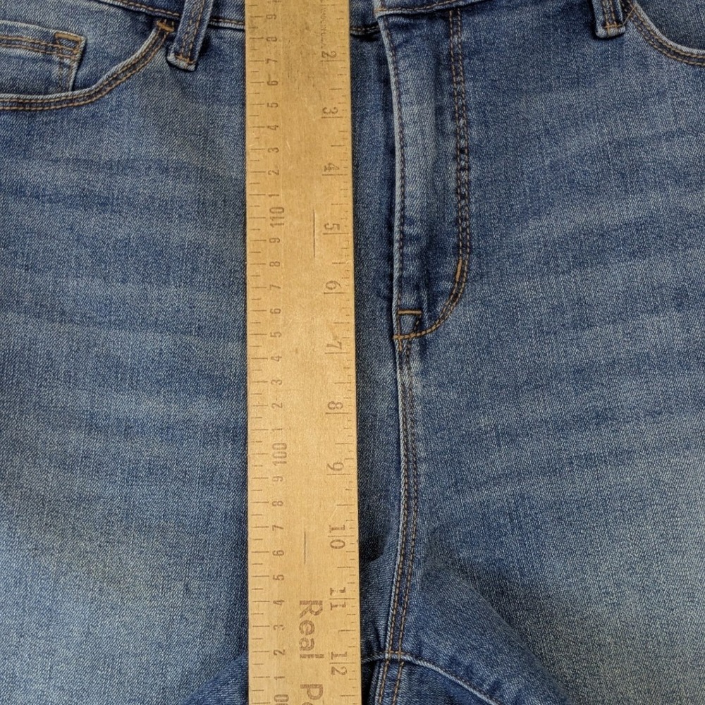 Jessica Simpson Womens Blue Denim Shorts Size 14 High Rise Raw Hem Medium Wash - Picture 6 of 8